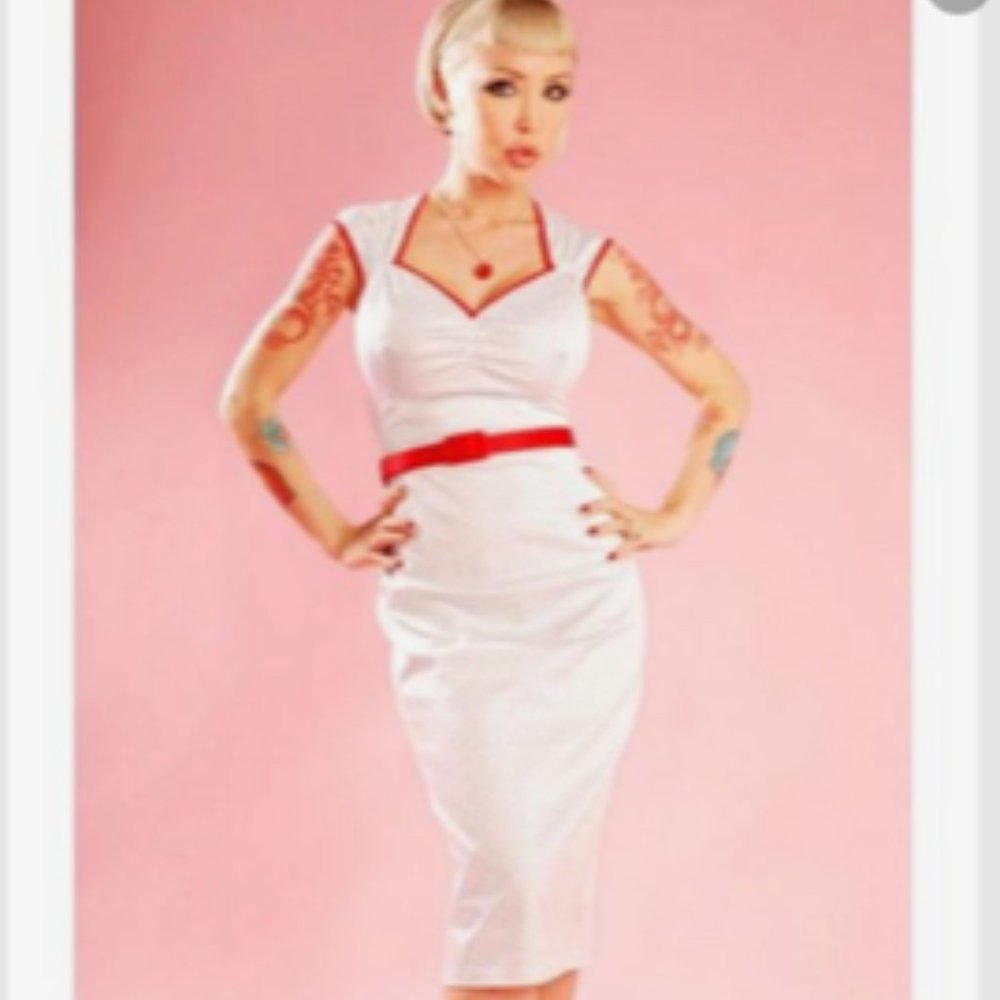 EUC Pinup Couture Natasha Pindot Wiggle Dress - Size XL